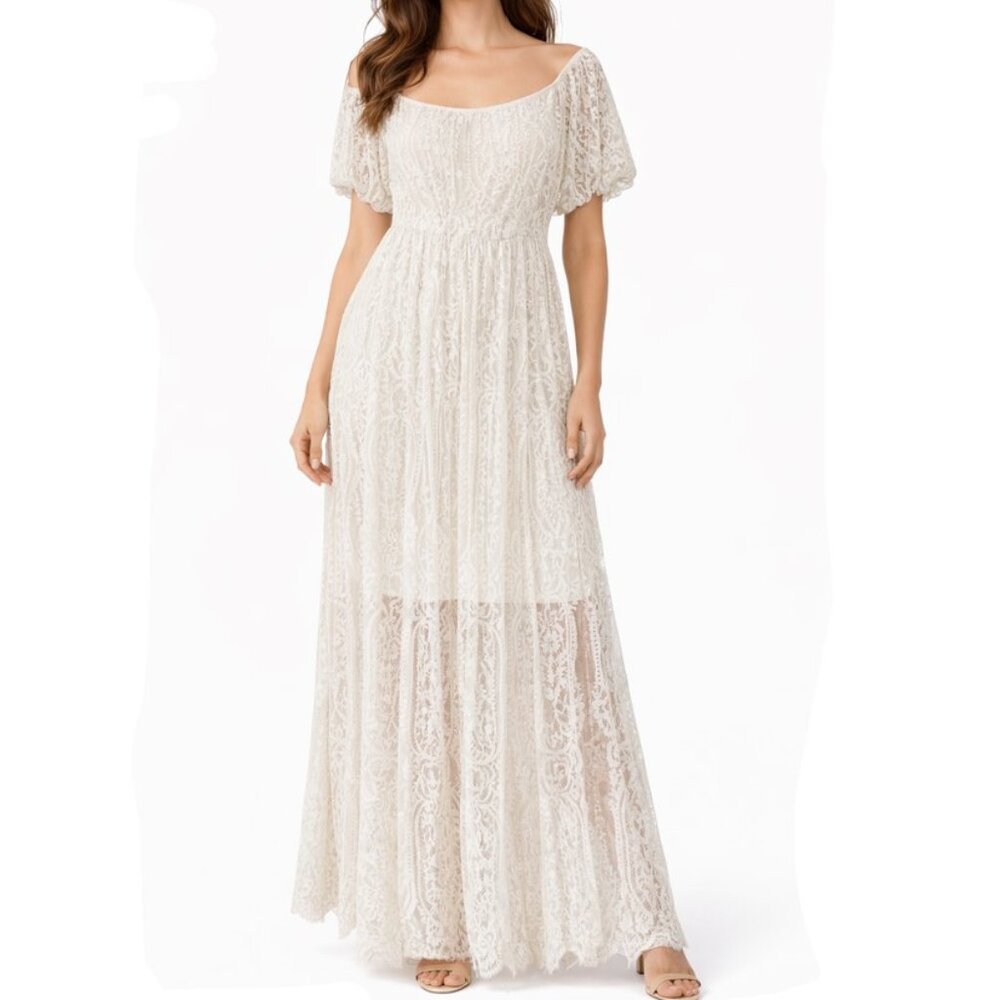 WHITE LACE MAXI DRESS